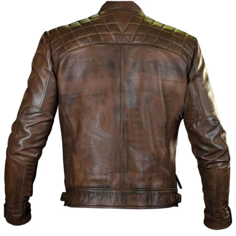 Arnold Distressed Brown Leather Jacket